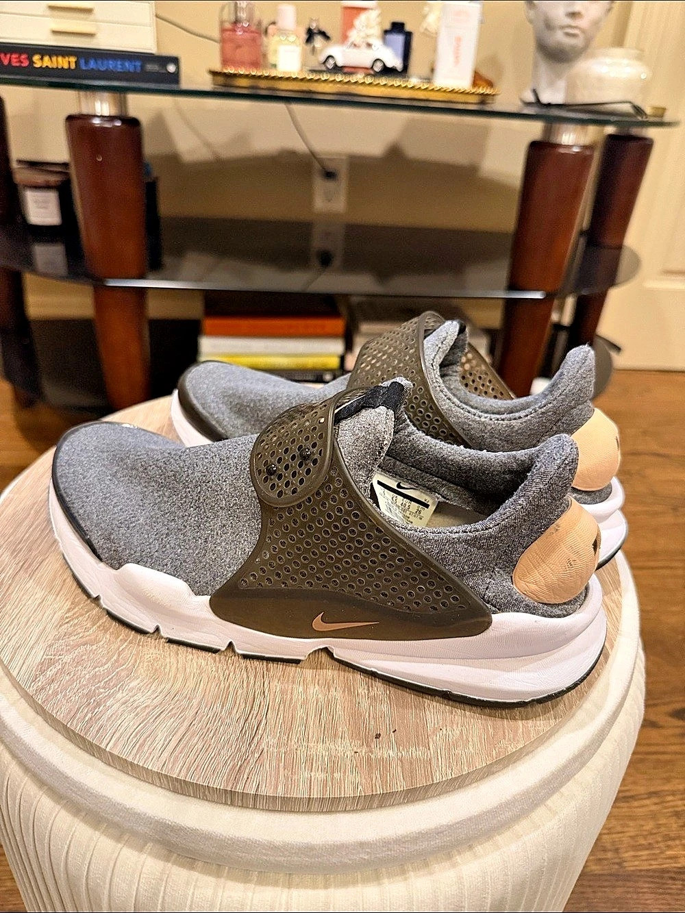 Nike Sock Dart Tech Fleece Gray & Brown Sneakers